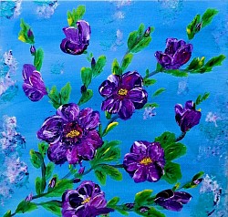 Roseneibisch 20x20cm Malpappe