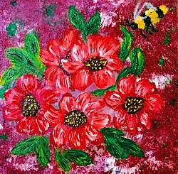 Honig Futter 20x 20cm Leinwand
