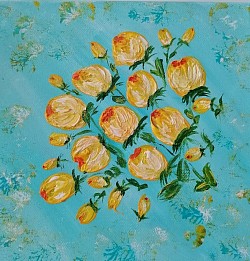 Frühlingsblüher 20 x 20cm Leinwand