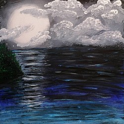 Eine Nacht am Meer 30x30 cm Leinwand