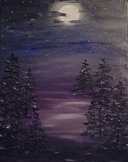 Winter Wald 20 x 30 cm  Leinwand
